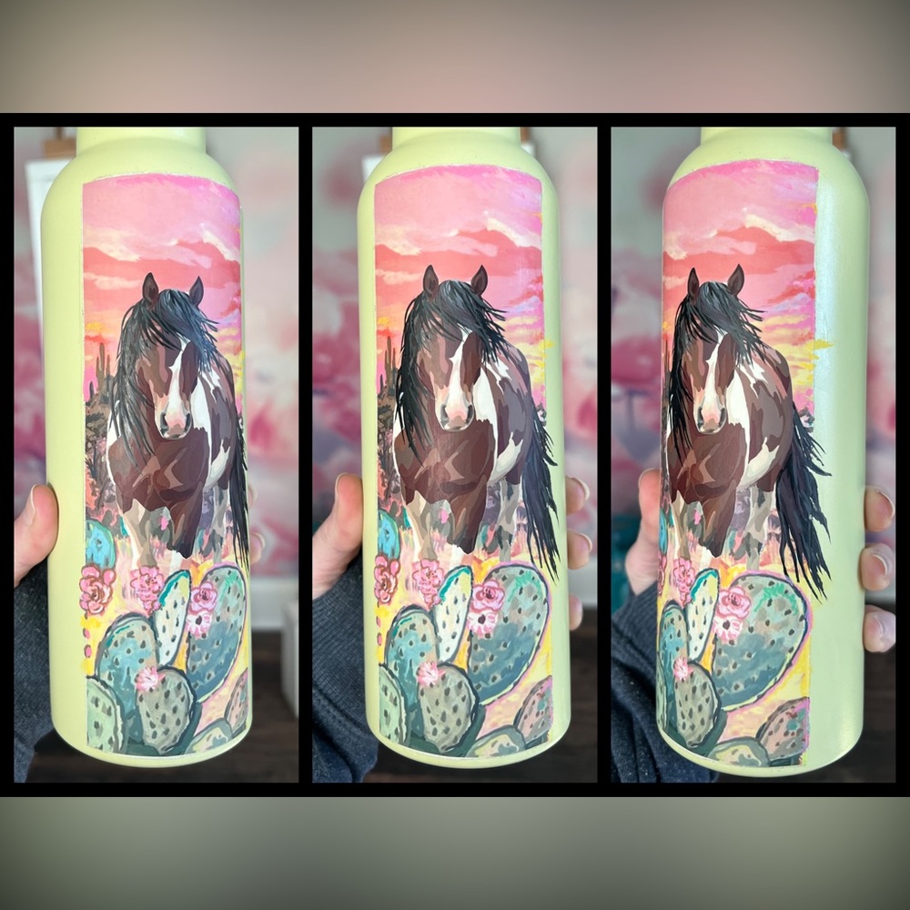 Horse tumbler, horse waterbottle, horse Hydroflask, painted horse bottle, horse